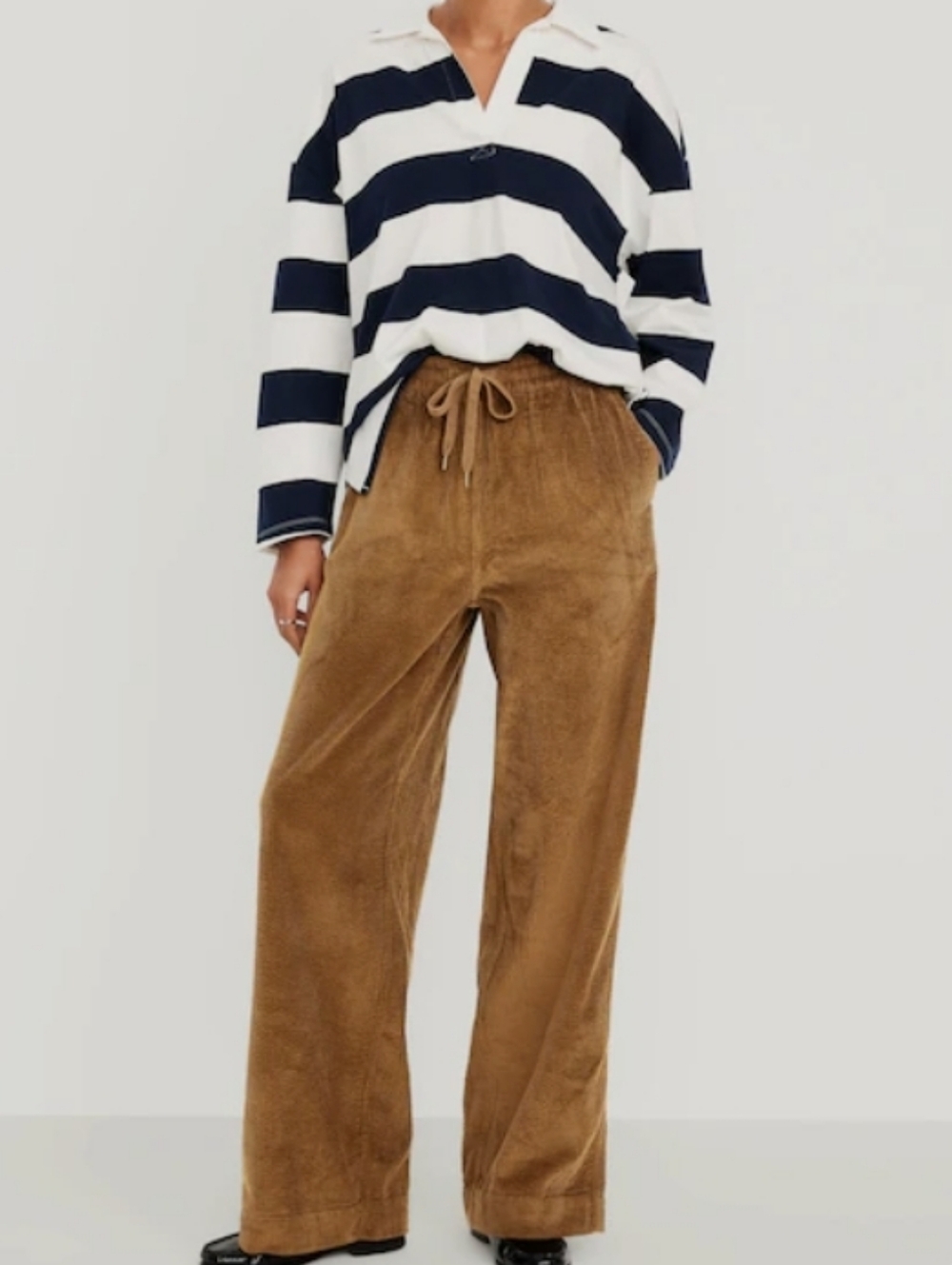 Old Navy Olive Corduroy High-Waisted Wide-Leg Pants